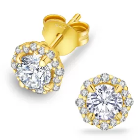 0.5 Carats *2 VVS1 Round Flower Moissanite Earrings 0177