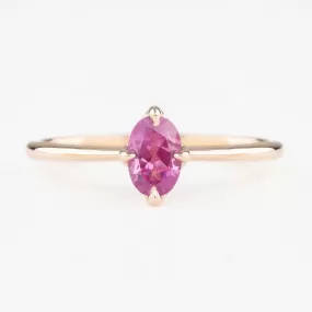 Alice Ring 6mm 0.60ct Pink Madagascar Sapphire, 14k Rose Gold