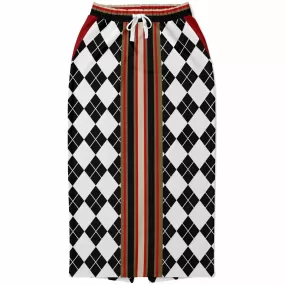 Argyle Me Eco-Poly Long Pocket Skirt - Black