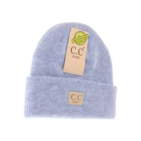 BABY Soft Ribbed Leather Patch C.C. Beanie