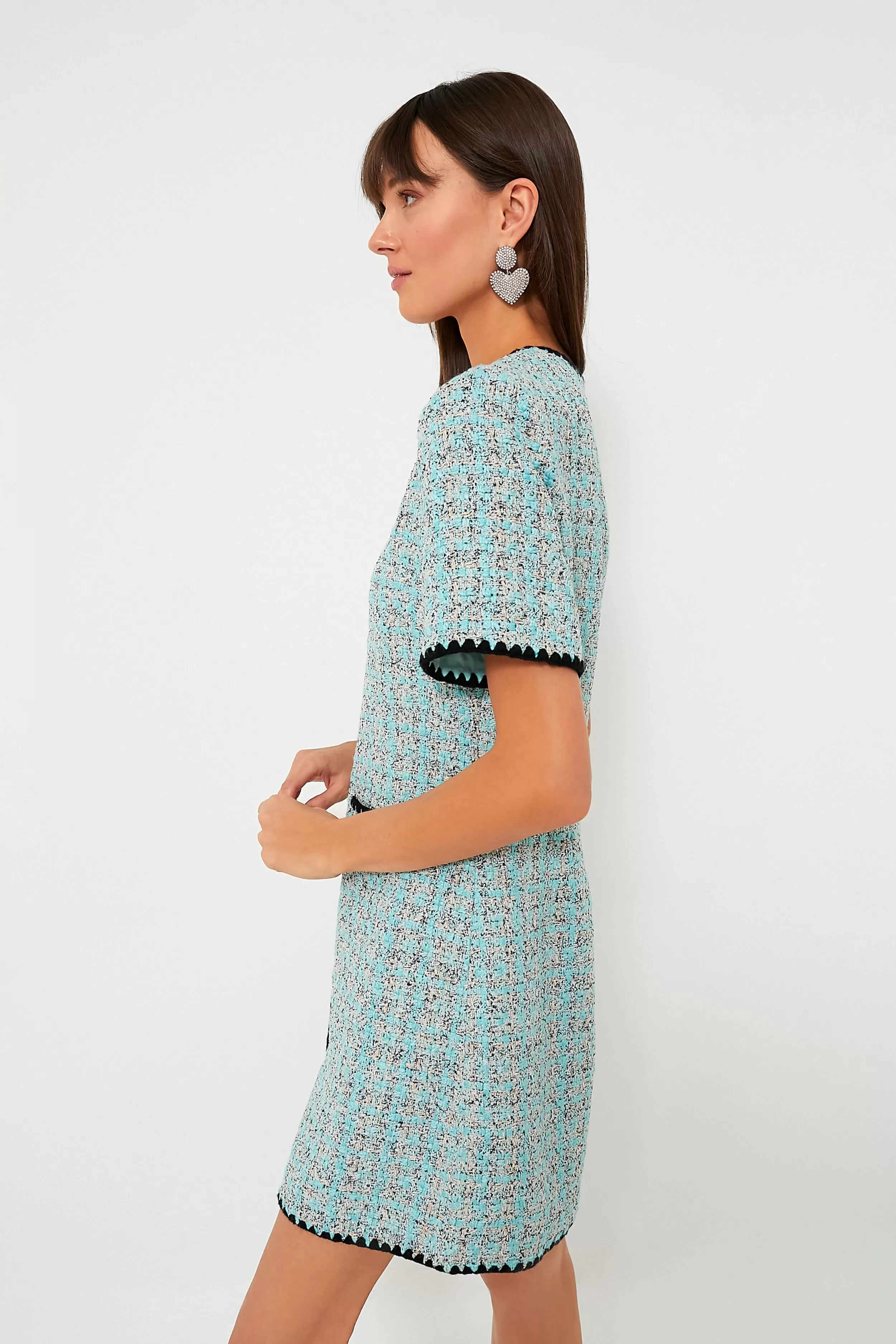 Blue Tweed Josephine Dress