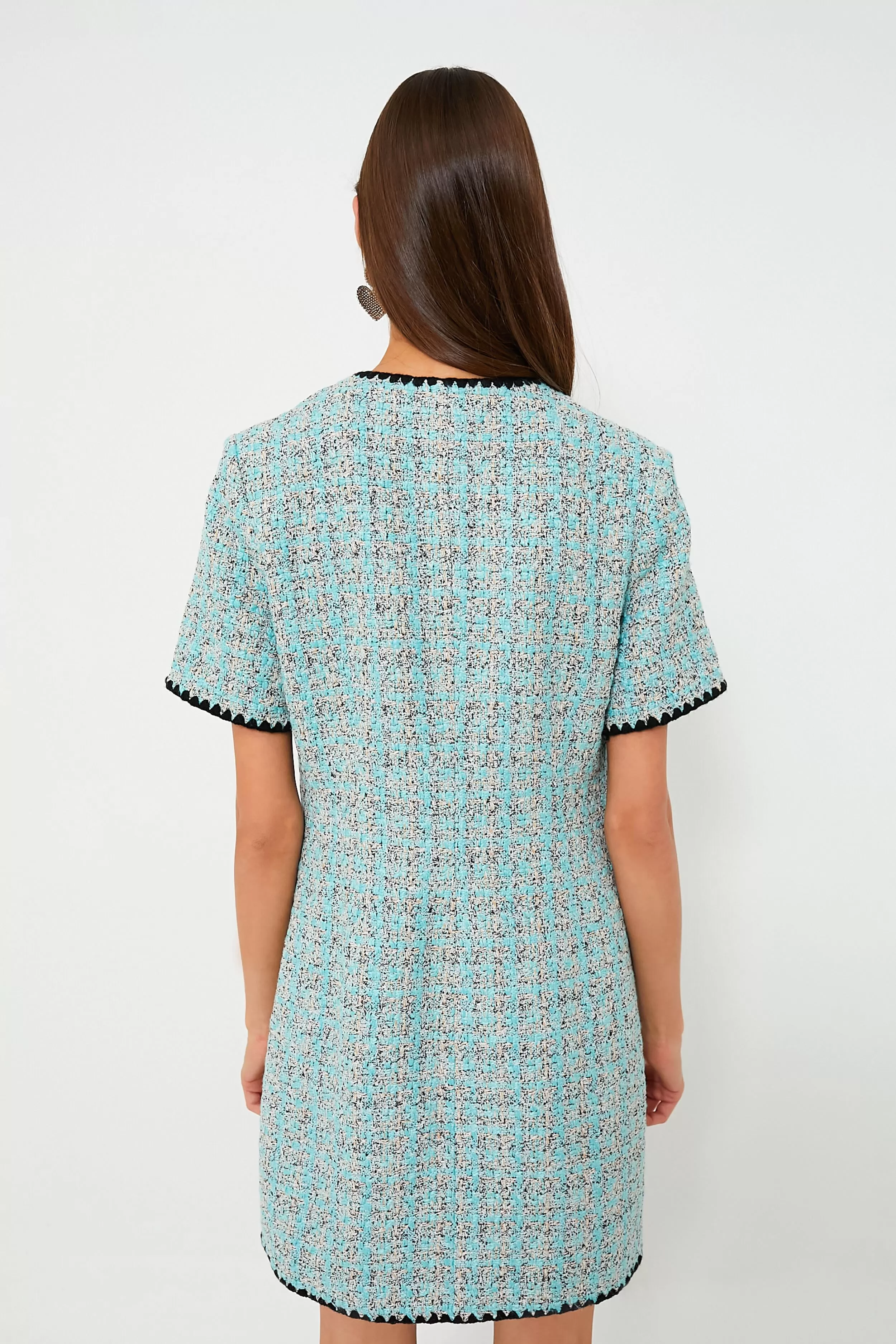 Blue Tweed Josephine Dress