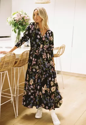 CALATHEA PRINT STEPHANIE MAXI DRESS