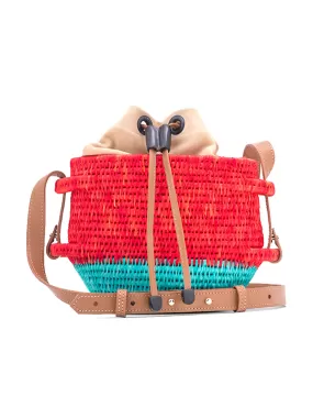 Color-Block Mini Thembi Basket Bag