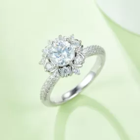 (Copy) 1 Carat Moissanite 925 Sterling Silver Flower Shape Ring