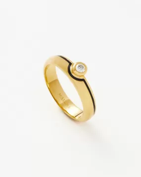 Enamel & Stone Byline Stacking Band Ring | 18ct Gold Plated Vermeil/Cubic Zirconia