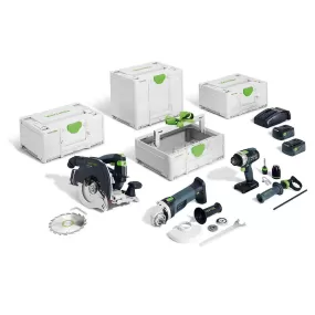 Festool 18V 3 Piece Brushless Power Tool Kit with 2 x 5.0Ah Battery, Rapid Charger 578029