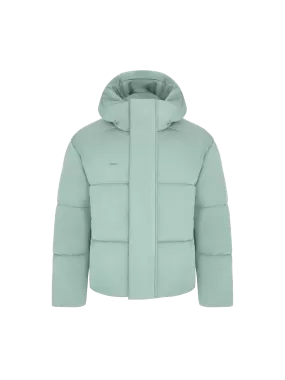 Men’s Flower-Warmth Recycled Nylon Puffer—eucalyptus blue