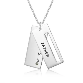 Personalized Engraved Name Pendant 1 Stone