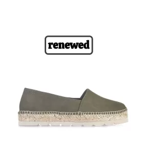 Renewed Closed Toe Suede Leather Espadrilles for Women - Alma-A