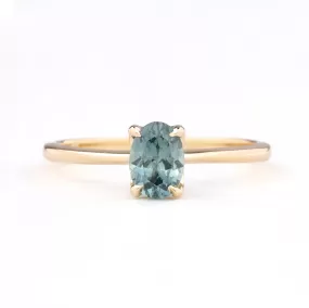 Sara Ring 0.90ct Blue Green Montana Sapphire, 14k Yellow Gold (One of a kind)