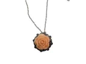 Silver Victorian Rose Wedding Bridesmaid Necklace Assorted Colors