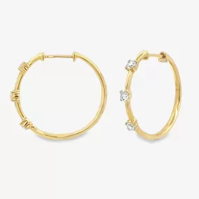 Station Diamond Hoop Earrings