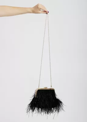 The Feather Clutch in Black