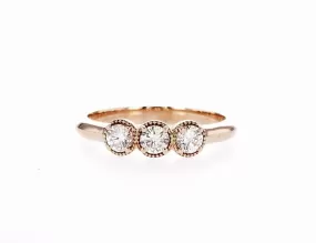 Tina Three Stone Diamond Ring  (0.45Ctw)