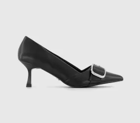 Womens Office Margarita  Buckle Detail Kitten Heel Courts Black